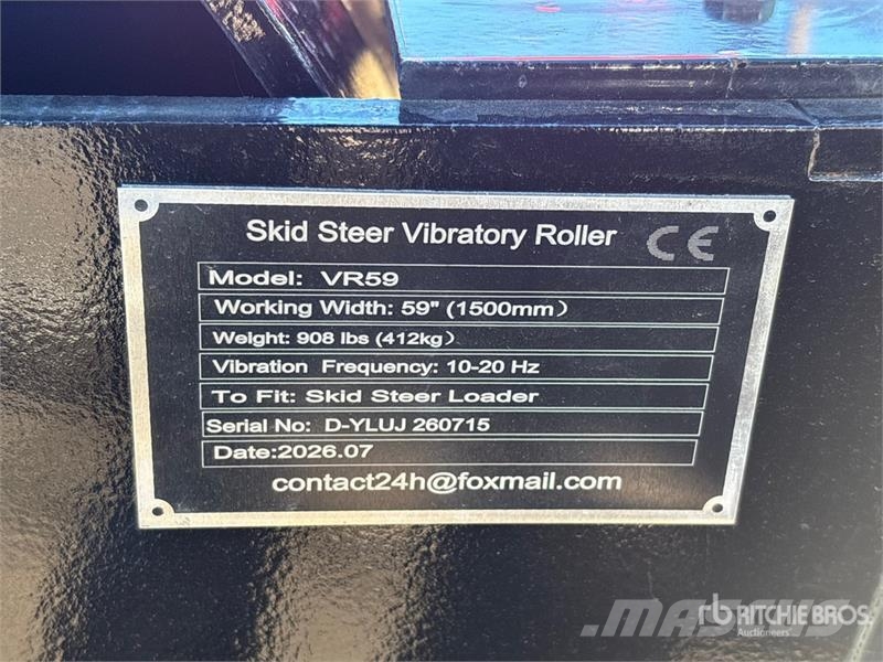 GIYI GY-VR59 59 in Skid Steer Vibratory Roller (Un Rollers