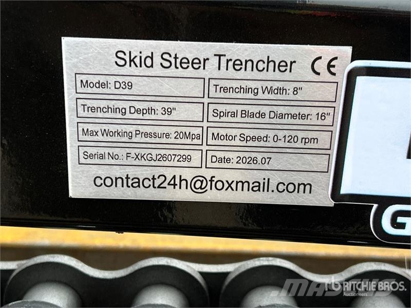 GIYI GY-X39 39 in Mini Skid Steer Trencher (Unused Rovokopači freze za kanale Trenčeri