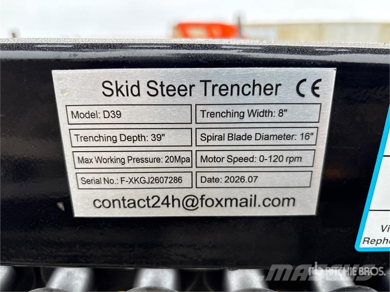  GIYI GY-X39 39 in Mini Skid Steer Trencher (Unused ماكينات حفر خنادق
