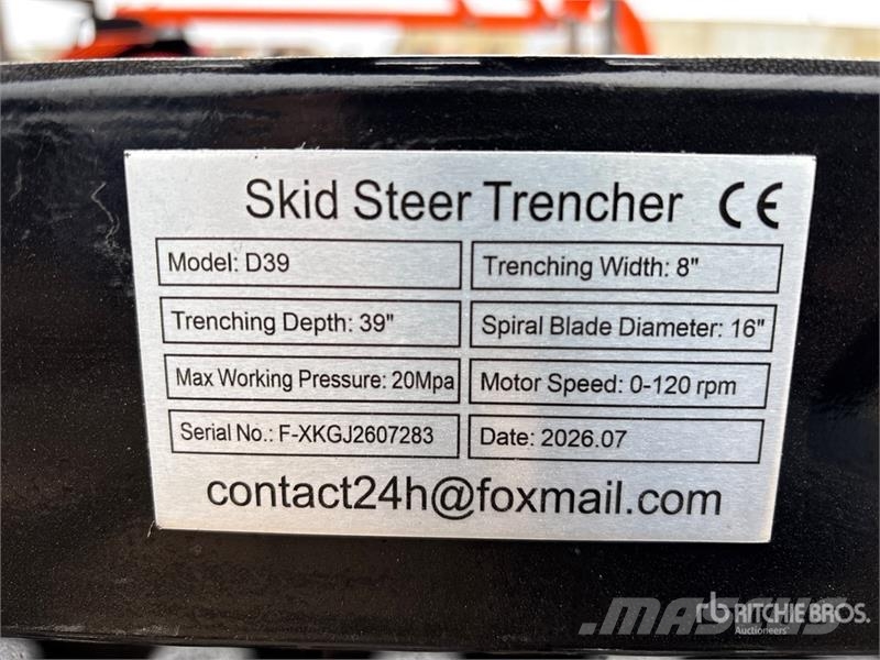  GIYI GY-X39 39 in Mini Skid Steer Trencher (Unused ماكينات حفر خنادق