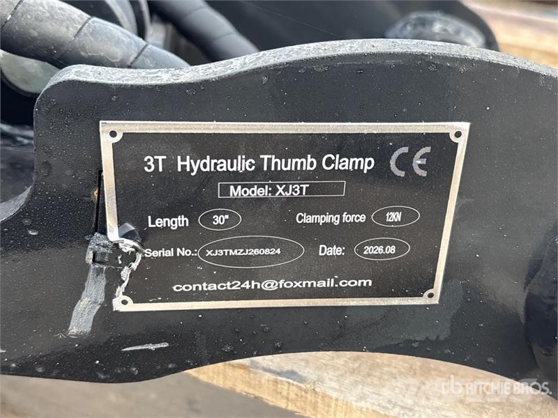 GIYI GY-XJ3T 30 in Hydraulic Excavator Thumb - Fit دلاء