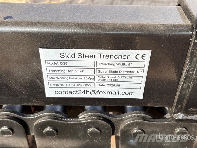 GIYI GY-Y D380 39 in Skid Steer Trencher (Unused) Valetadeiras