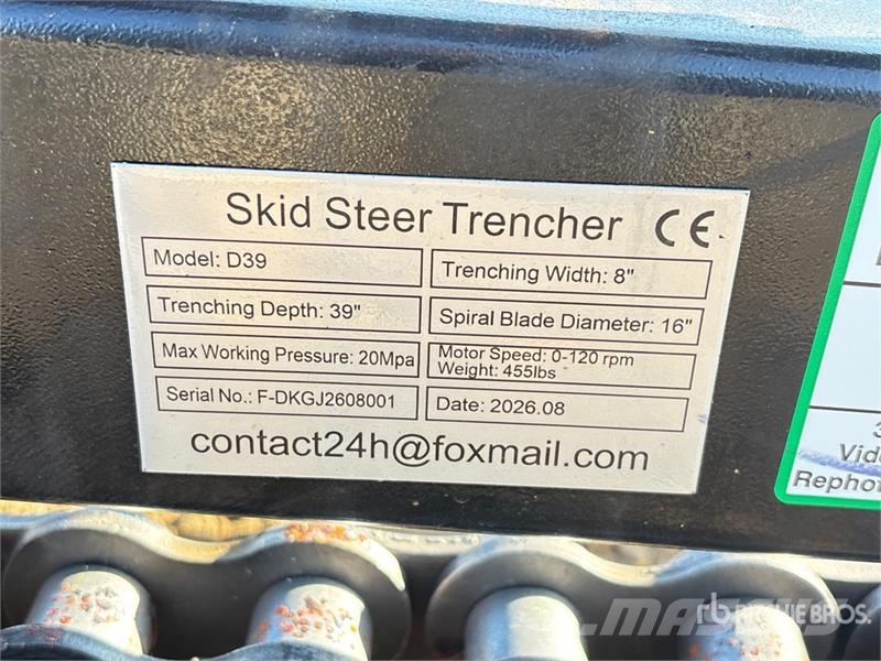 GIYI GY-Y D380 39 in Skid Steer Trencher (Unused) Kedjegrävmaskiner