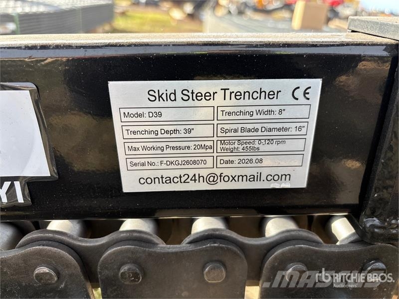 GIYI GY-Y D380 8 in Skid Steer Trencher (Unused) Tranšeju racēji