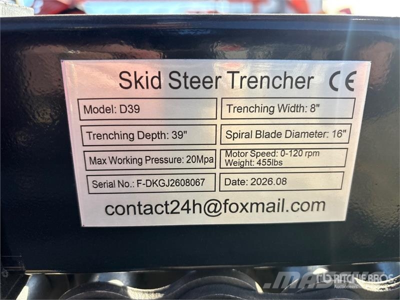 GIYI GY-Y D380 Skid Steer Trencher (Unused) Канавокопачі