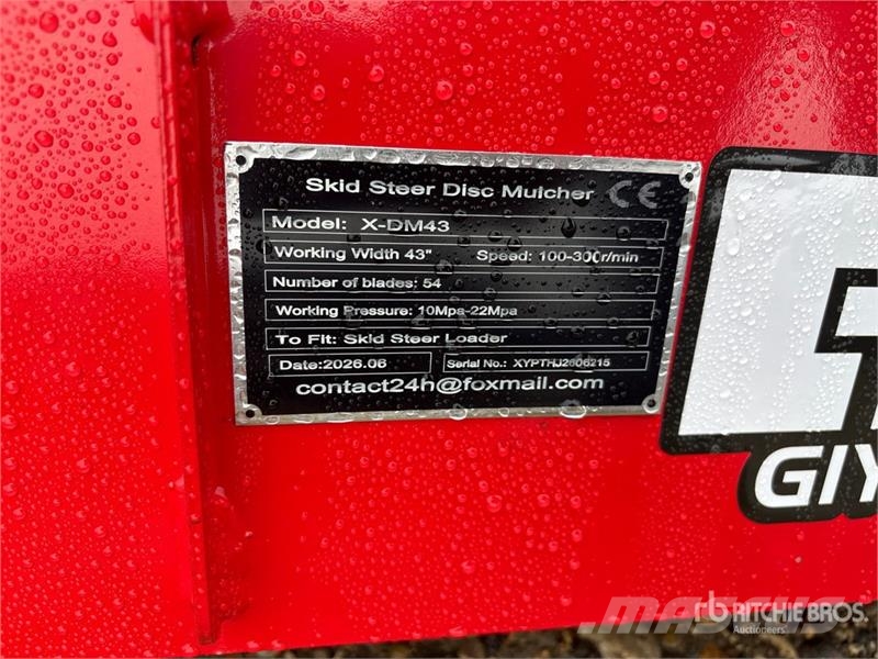 GIYI GYx-DM43 43 in Disc Skid Steer Mulcher (Unuse 松土机