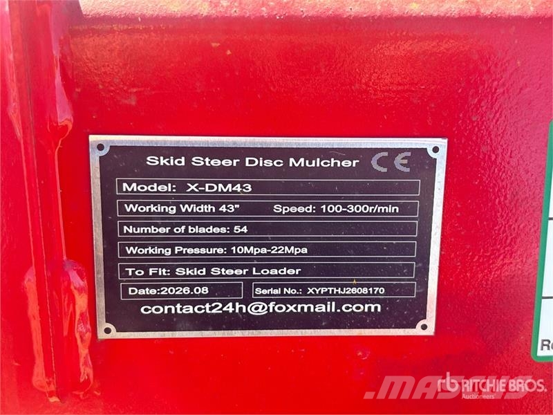 GIYI GYx-DM43 43 in Disc Skid Steer Mulcher (Unuse Metsamultšerid