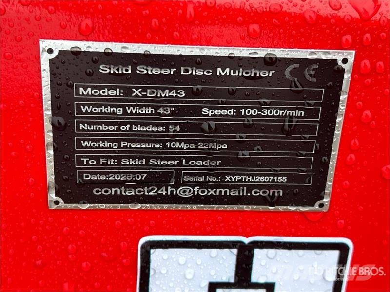 GIYI GYx-DM43 43 in Disc Skid Steer Mulcher (Unuse 松土机