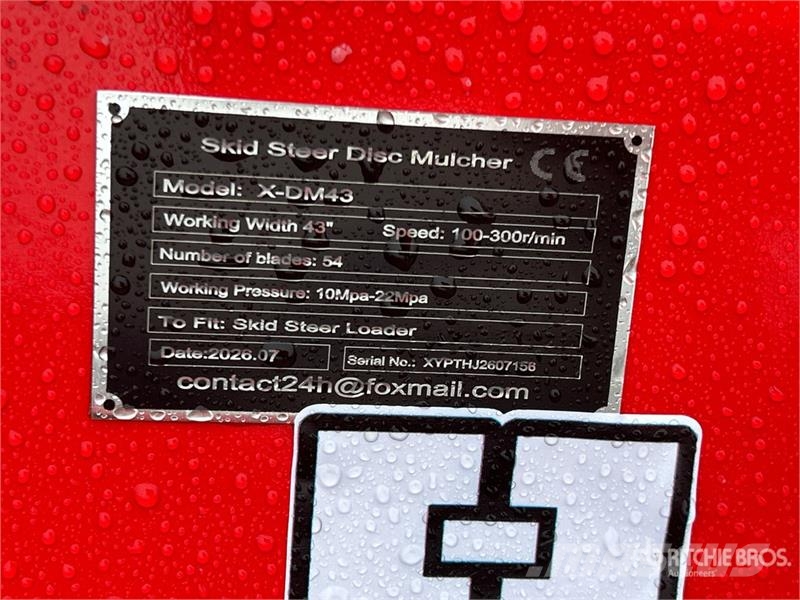  GIYI GYx-DM43 43 in Disc Skid Steer Mulcher (Unuse 松土机