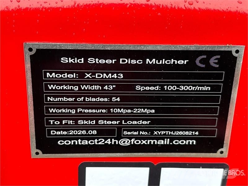 GIYI GYx-DM43 43 in Disc Skid Steer Mulcher (Unuse Broyeur forestier
