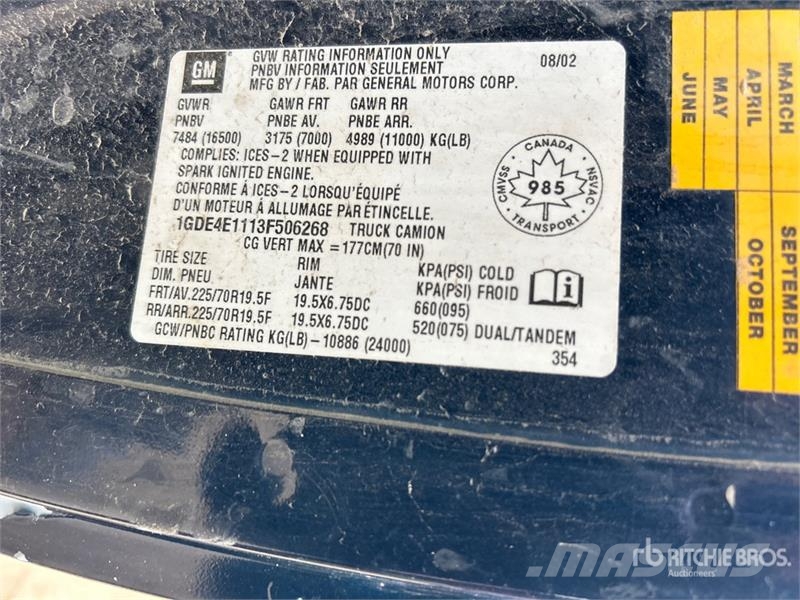 GMC C4500 4x2 Van Truck (Inoperable) Van Body Trucks