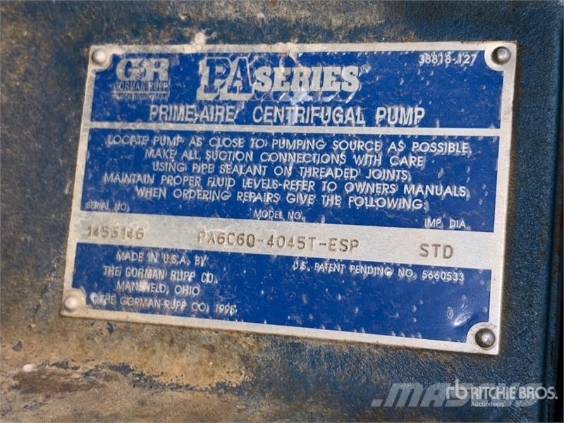 Gorman-Rupp PA6C60-4045T-ESP Trailer-Mounted Water Pump Bombas de agua