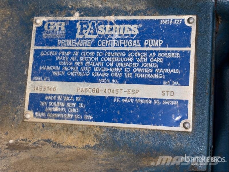 Gorman-Rupp PA6C60-4045T-ESP Trailer-Mounted Water Pump Bombas de agua