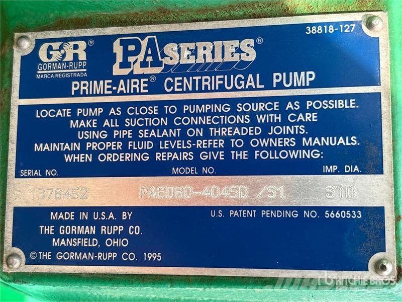 Gorman-Rupp PA6D60-4045D/S1 Vodné čerpadlá