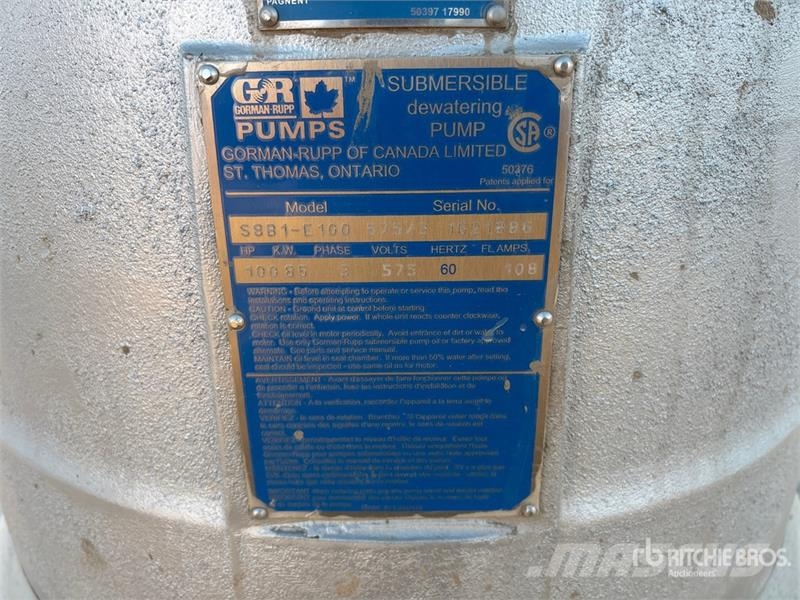 Gorman-Rupp S8B1-E100 Electric Submersible Water Pump (Unused) Other components