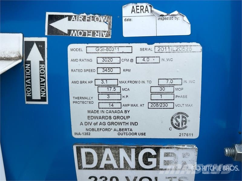  Grain Guard 3 hp Aeration Fan 穀物乾燥機