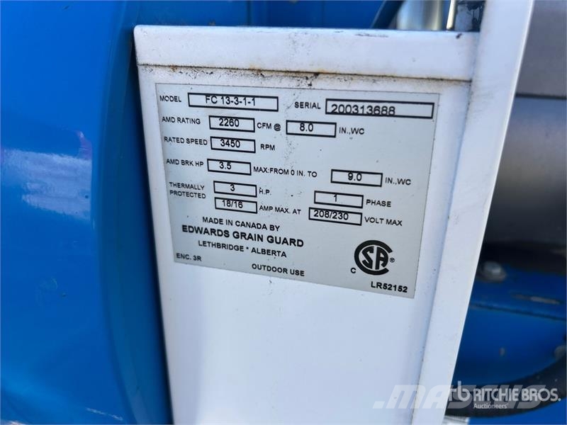 Grain Guard FC-13-3-1-1 3 hp Aeration Fan Sušičky zrnín a obilnín