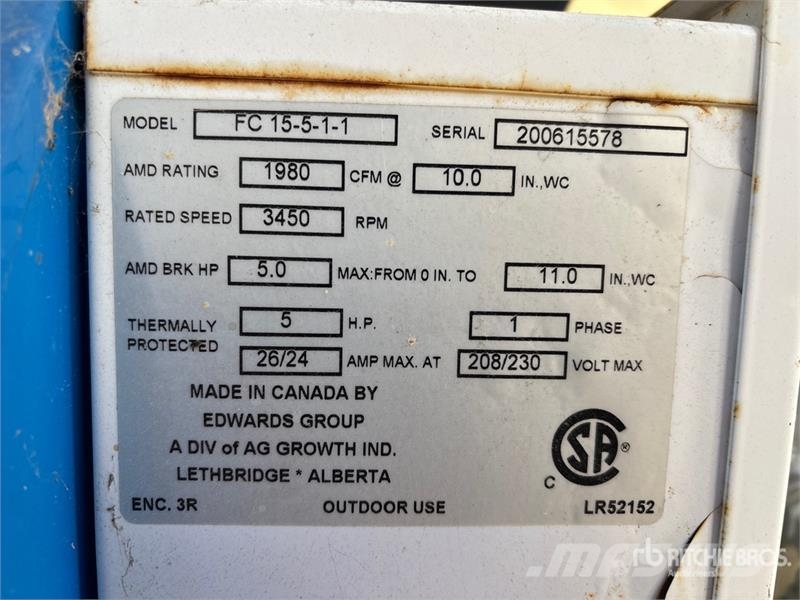  Grain Guard FC 15-5-1-1 5 hp Aeration Fan مجفف بذور
