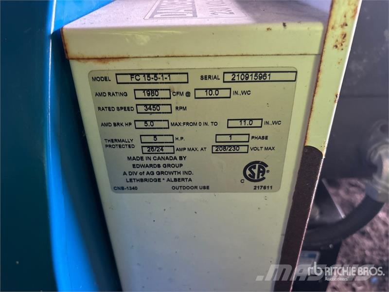  Grain Guard FC15-5-1-1 5 hp Aeration Fan مجفف بذور