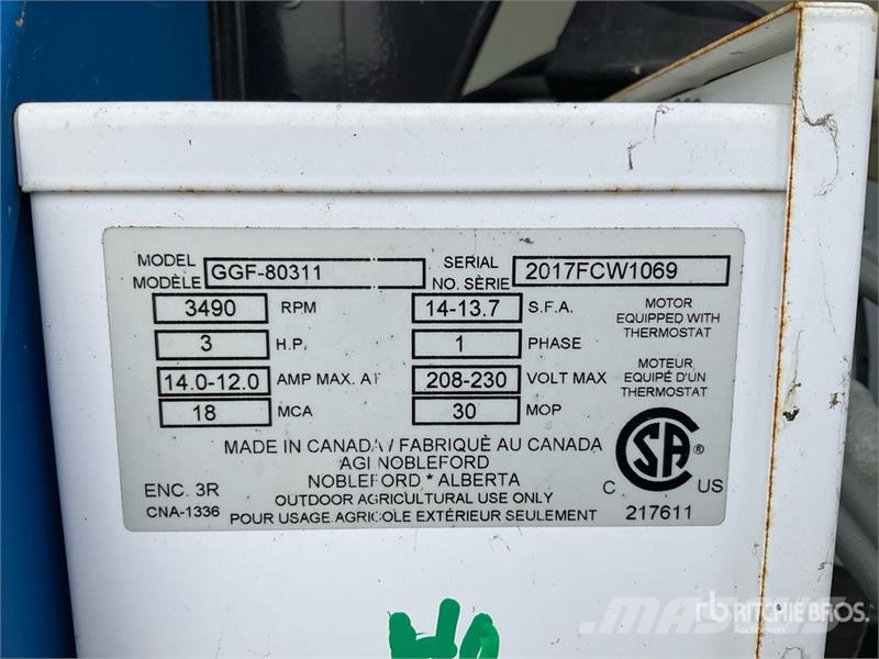 Grain Guard GGF-80311 3 hp Aeration Fan Getreidetrocknung