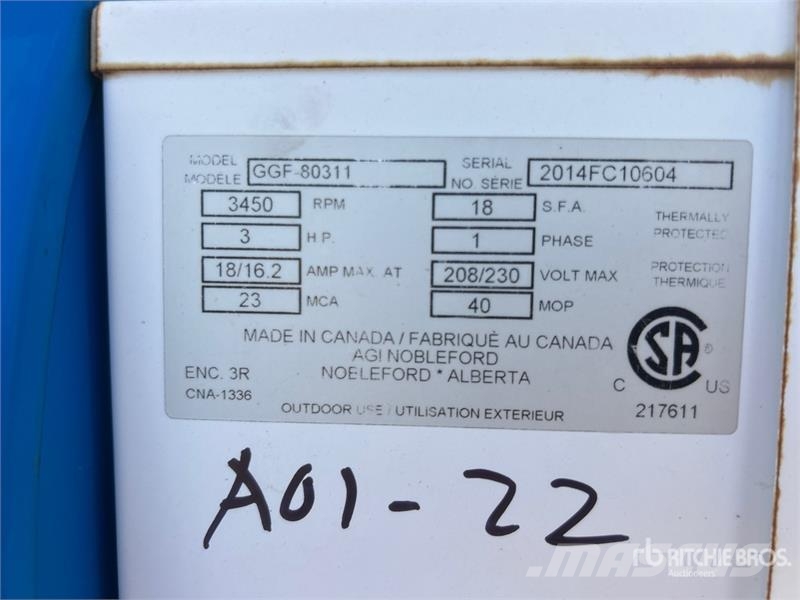 Grain Guard GGF-80311 3 hp Aeration Fan Grain dryers
