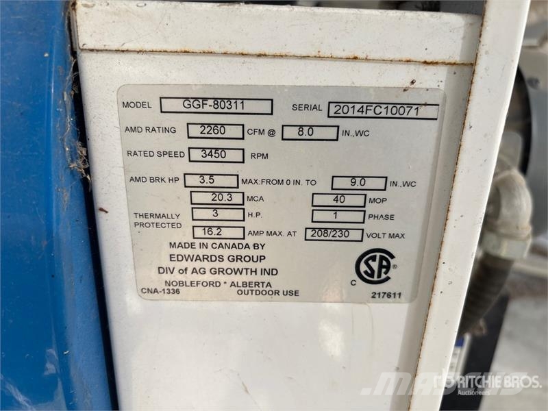  Grain Guard GGF-80311 3.5 hp Aeration Fan مجفف بذور