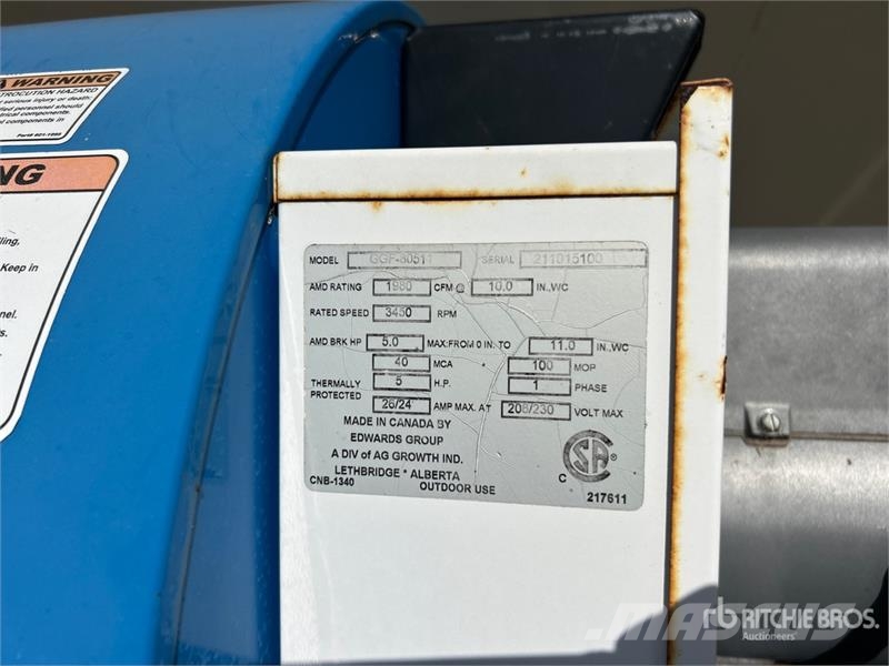 Grain Guard GGF-80511 5 hp Aeration Fan Korntørke