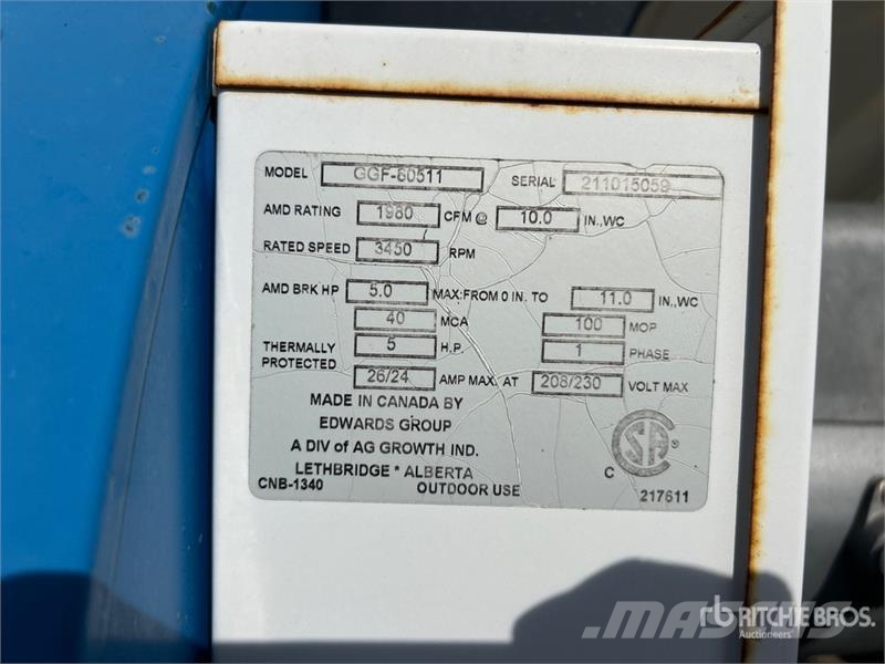 Grain Guard GGF-80511 5 hp Aeration Fan Korntørke