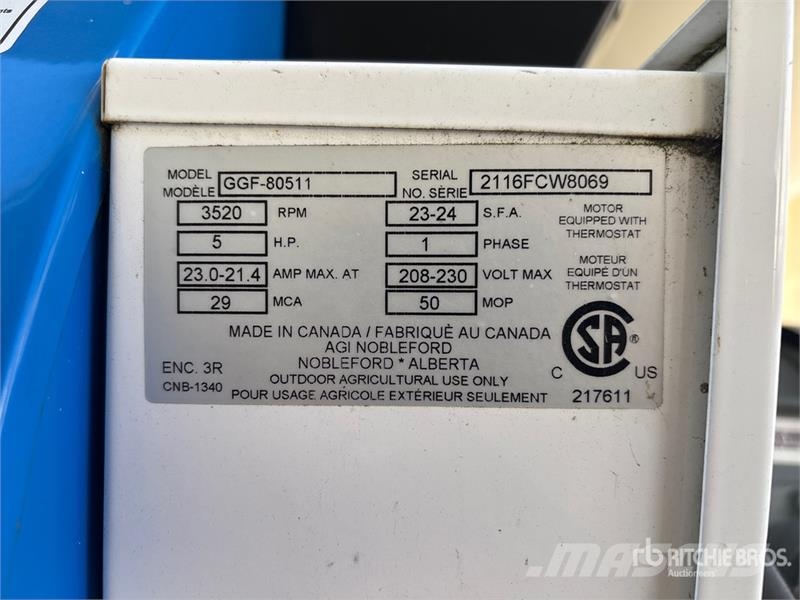 Grain Guard GGF-80511 5 hp Aeration Fan Getreidetrocknung