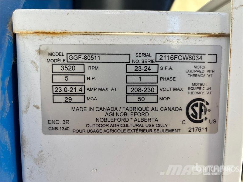  Grain Guard GGF-80511 5 hp Aeration Fan مجفف بذور