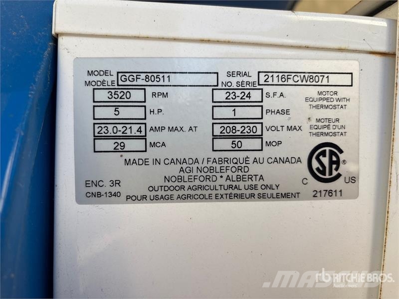  Grain Guard GGF-80511 5 hp Aeration Fan مجفف بذور