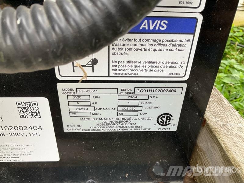 Grain Guard GGF-80511 5 hp Aeration Fan مجفف بذور