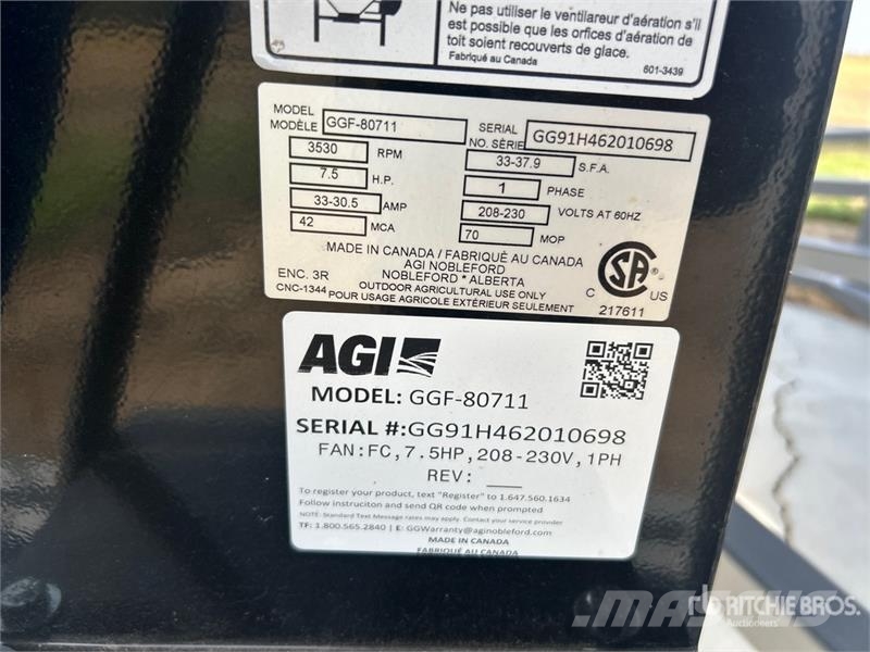  Grain Guard GGF 80711 7.5 hp Aeration Fan Korntørke