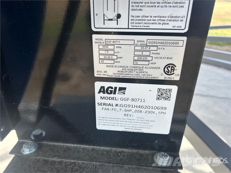  Grain Guard GGF 80711 7.5 hp Aeration Fan Korntørke