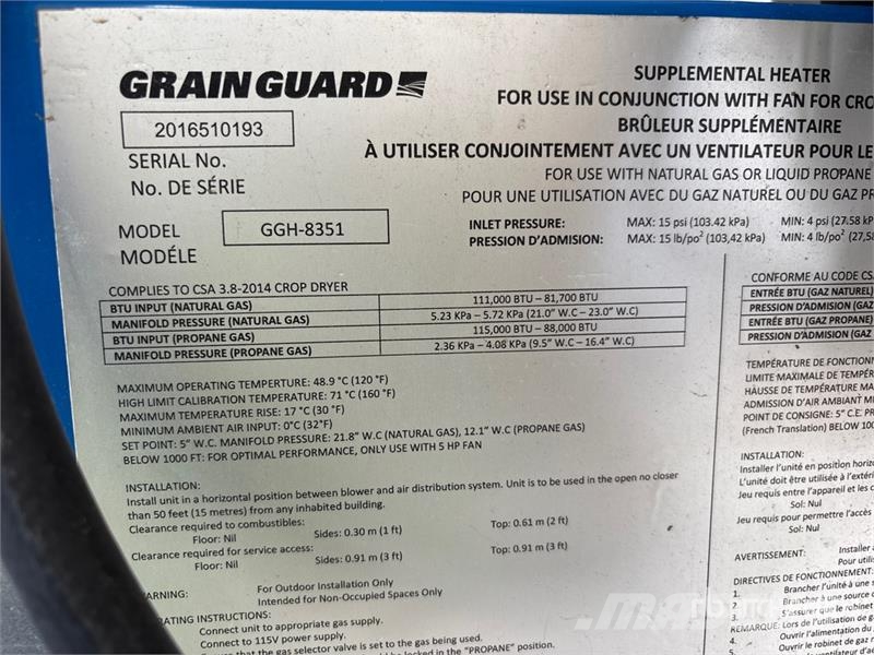 Grain Guard GGH 8351 Supplemental Heater Afgrødehåndtering - Andet udstyr