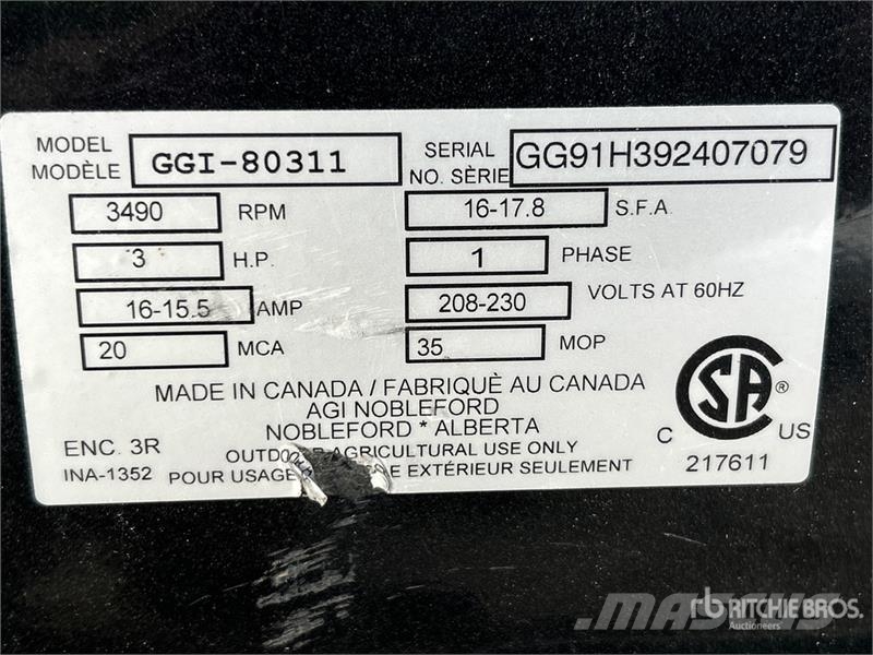 Grain Guard GGI-80311A 3 hp In-Line Aeration Fan Зерносушки