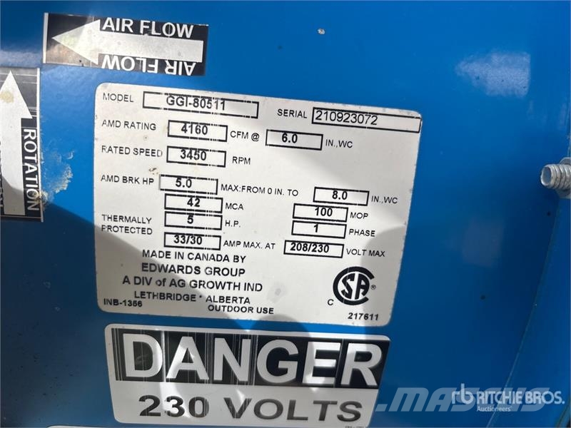 Grain Guard GGI-80511 5 hp Aeration Fan Getreidetrocknung