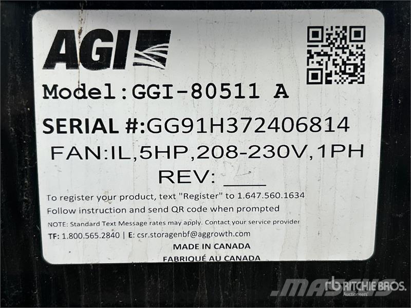  Grain Guard GGI-80511A 5 hp In-Line Aeration Fan Зерносушки
