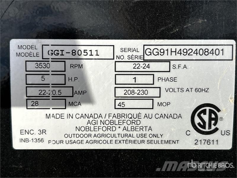  Grain Guard GGI-80511A 5 hp In-Line Aeration Fan Зерносушки