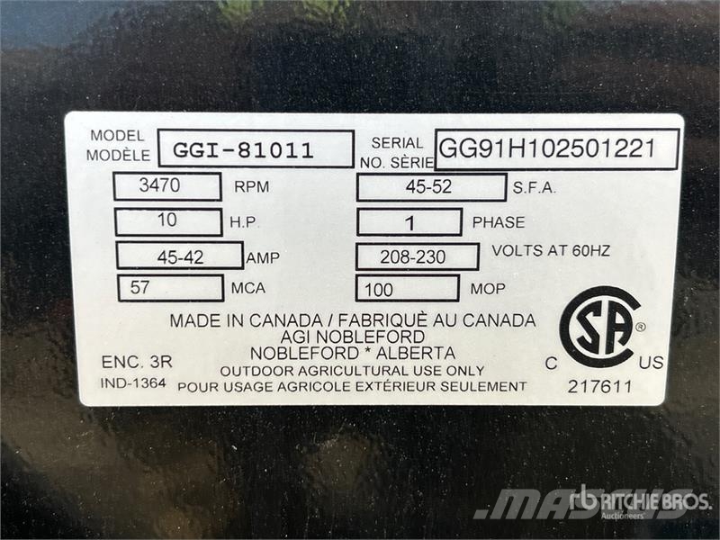 Grain Guard GGI-81011A 10 hp In-Line Aeration Fan Getreidetrocknung