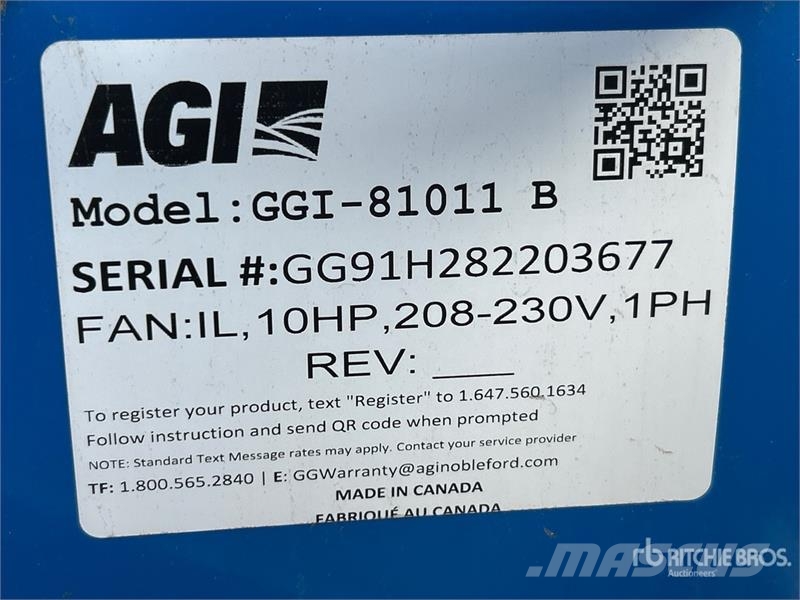  Grain Guard GGI-81011B 10 hp In-Line Aeration Fan Зерносушки