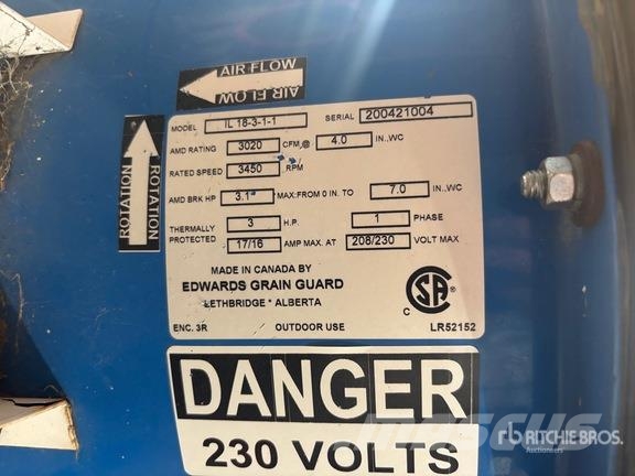 Grain Guard IL-18-3-1-1 3 hp Aeration Fan 穀物烘乾機