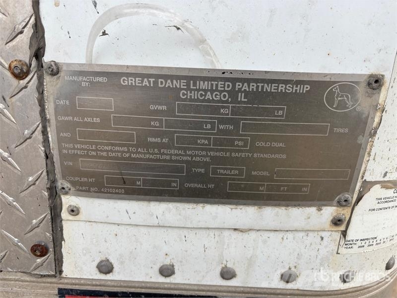 Great Dane 53 ft x 102 in T/A Heated Van Trailer Van Body Trailers