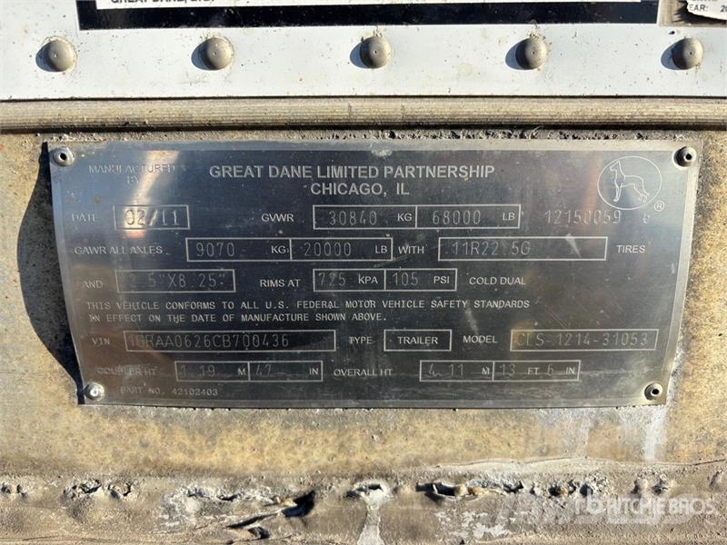 Great Dane 53 ft x 102 in T/A Heated Van Trailer Прицепы-фургоны