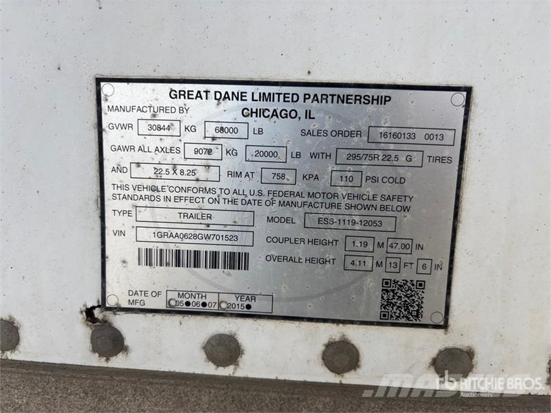 Great Dane 53 ft x 102 in T/A Multi -Temp Refrigerated Traile Poluprikolice hladnjače