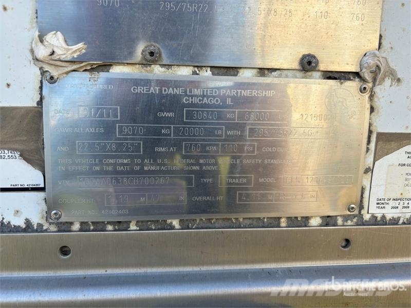 Great Dane Trailers 53 ft x 102 in Tri/A Van Trailer Fast kasse