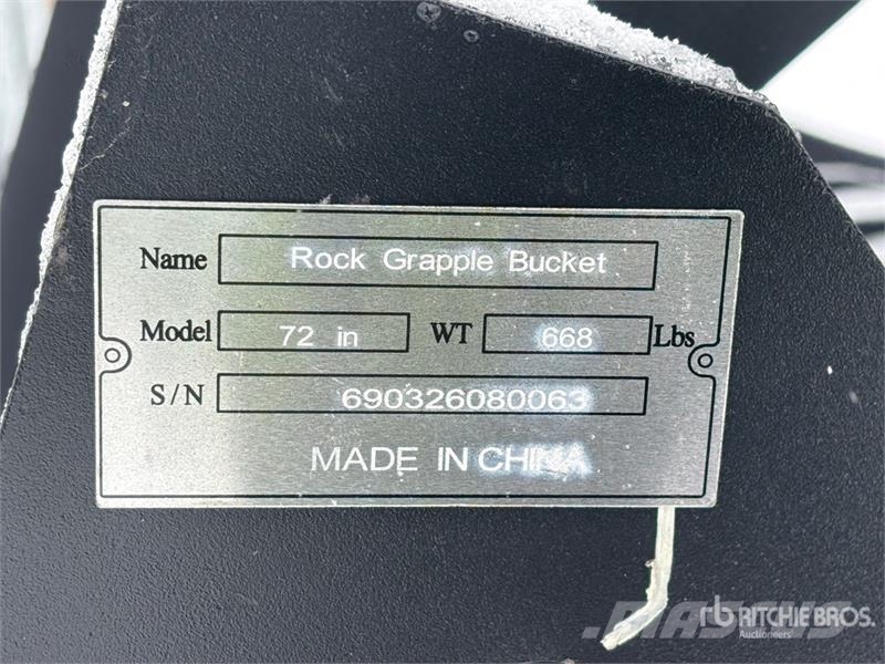 Greatbear 72 in Rock Skid Steer Grapple Bucket Pinze
