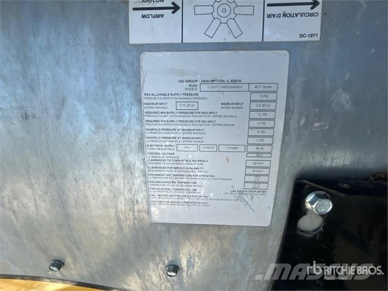 GSI 1116 770 bu/hr Continuous Grain Dryer Grain dryers