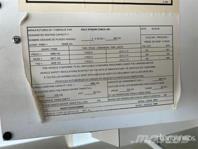 Gulf Stream Tourmaster Motor Home Mobil home / Caravane