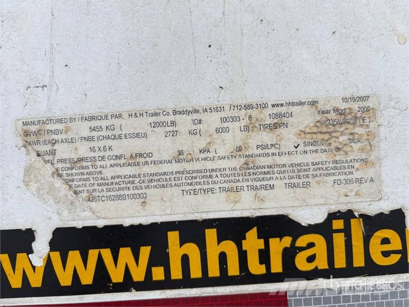 H & H & 16 ft T/A Steam Trailer Enclosed Trailer Furgons